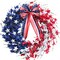20inch 4th of July Red White Blue Artificial Forsythia Flower